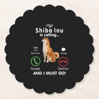 Porta-copo De Papel Meu shiba inu está ligando | Presente de Cão Humor