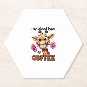 Porta-copo De Papel Meu tipo sanguíneo é café Sangue do café Spruch