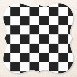 Porta-copo De Papel Minimalista Xadrez Retro – Streetwear Monocromátic
