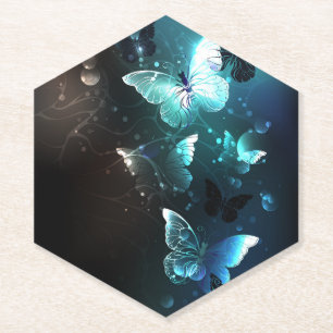 Porta-copo De Papel Mint Night Butterflies