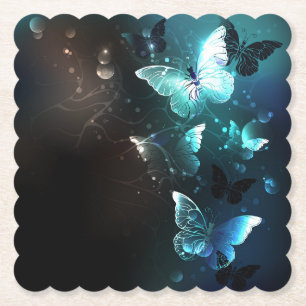 Porta-copo De Papel Mint Night Butterflies