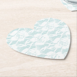 Porta-copo De Papel Mint White Lace Rosas Floral