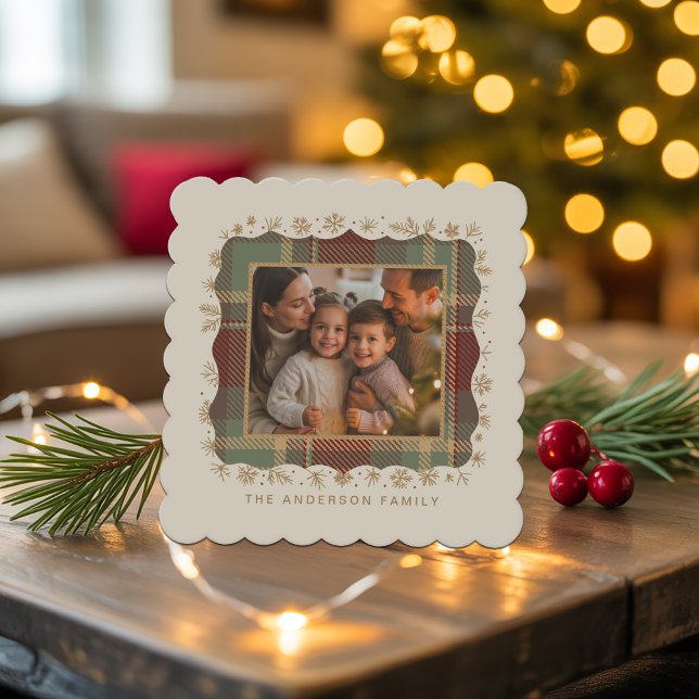 Porta-copo De Papel Modelo de Foto de Natal Xadrez ID1141A (Criador carregado)