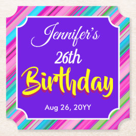 Porta-copo De Papel Modelo personalizado de aniversário com listras de