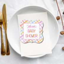Modern Colorful Plaid Baby Shower Theme