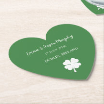 Modern Green Irish Four Leaf Clover Weds