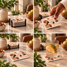 Modern Muse Paper Coasters | Artesanal Abstrato