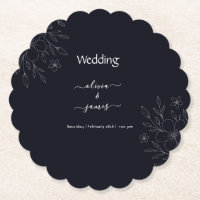 Moderno minimalista simples floral videira preto e