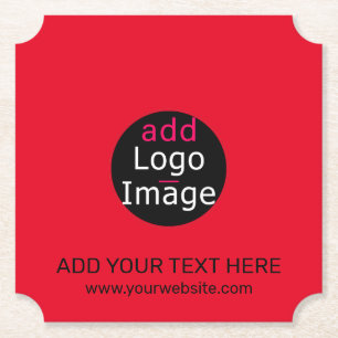 Porta-copo De Papel Moderno Profissional Personalizado, Chic Red