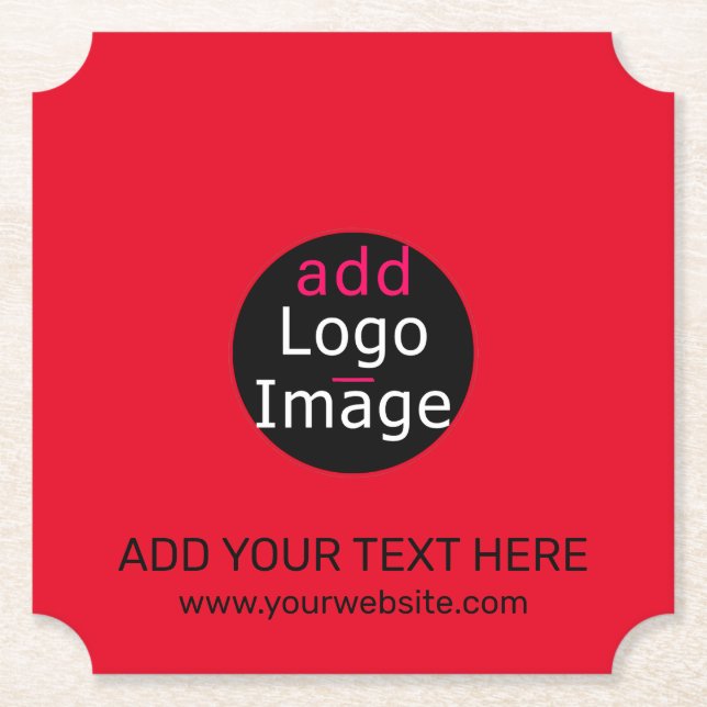 Porta-copo De Papel Moderno Profissional Personalizado, Chic Red (Frente)