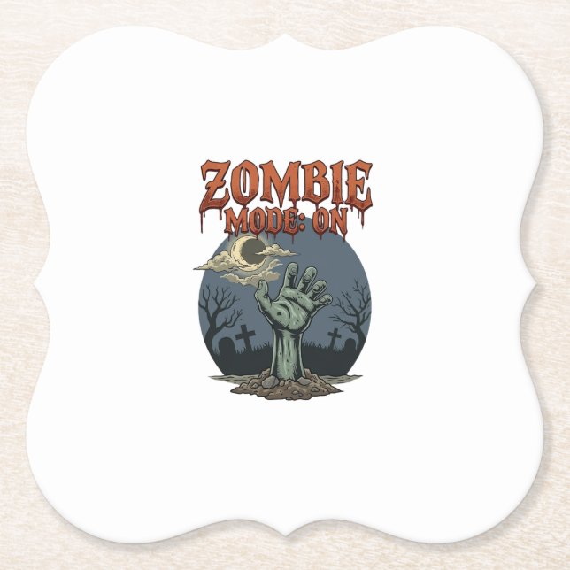 Porta-copo De Papel Modo Zumbi Halloween Mão Lua Cemitério_1 (Frente)