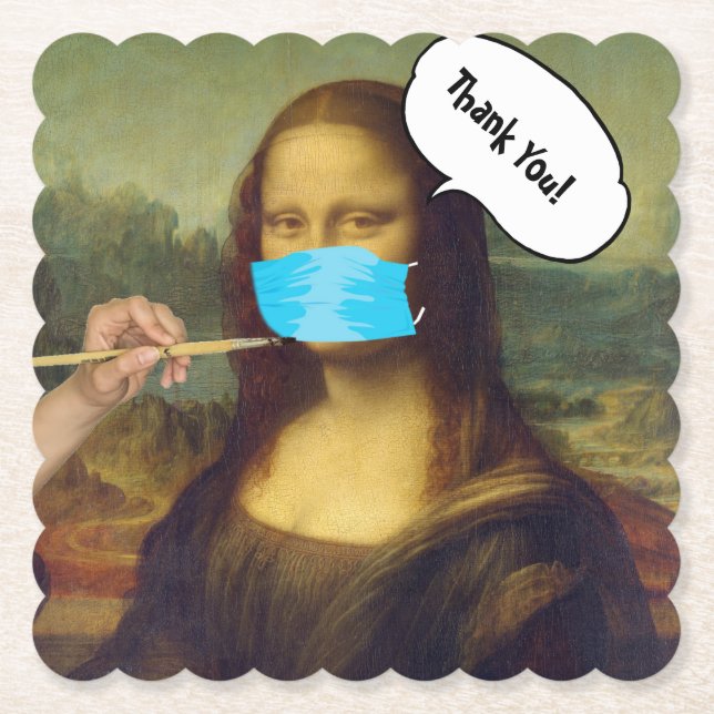 Porta-copo De Papel Mona Lisa mascarada (Frente)