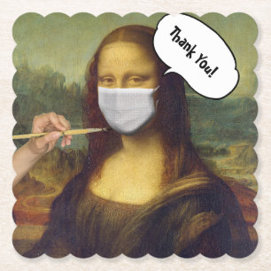 Porta-copo De Papel Mona Lisa mascarada
