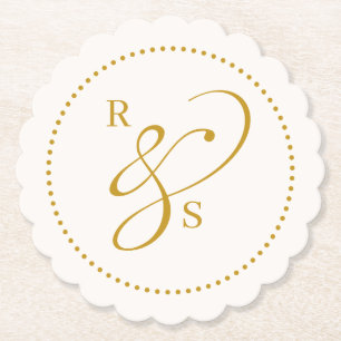 Porta-copo De Papel Monograma de Casal Minimalista