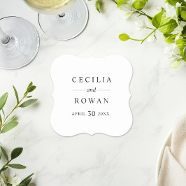 Porta-copo De Papel Monograma de Casamento Negro Elegante e Moderno