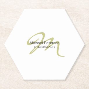 Porta-copo De Papel Monograma de Script Sofisticado Moderno Inicial