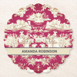 Porta-copo De Papel Monograma do lago vermelho legado de jouy