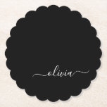 Porta-copo De Papel Monograma Elegante Moderno e Branco Negro<br><div class="desc">Apresentando nossa Coleção de Monogramas Modernos Minimalistas Pretos e Brancos: adote simplicidade e sofisticação com nossos designs minimalistas, curados para elevar seu estilo sem esforço. Feita de olho na estética moderna, essa coleção apresenta designs negras e brancos elegantes, acentuados por monogramas personalizados. De papelaria chic a acessórios versáteis, nossa coleção...</div>