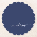 Porta-copo De Papel Monograma marinho Azul e Branco Moderno<br><div class="desc">Apresentando nossa Coleção de Monogramas Modernos Azul e Branco: Eleve sua decoração caseira com nossa sofisticada coleção com um esquema de cores azul e branco do marinho contemporâneo. Cada peça é trabalhada meticulosamente para exudir elegância e estilo, perfeito para adicionar um toque de talento moderno a qualquer sala. Quer você...</div>