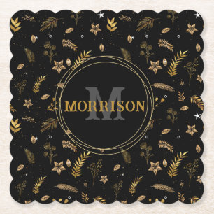Porta-copo De Papel Monograma moderno elegante de Arch Dourado de Nata
