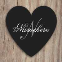 Monograma Personalizado Único de Nomes Preto e Bra