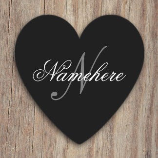 Porta-copo De Papel Monograma Personalizado Único de Nomes Preto e Bra