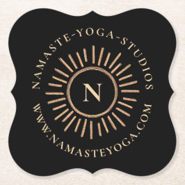 Porta-copo De Papel Monograma Simples Elegante Moderno Dourado