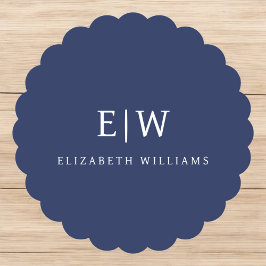 Porta-copo De Papel Monograma Simples Profissional Elegante Minimalist