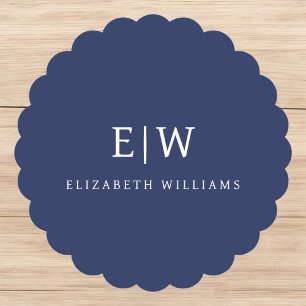 Porta-copo De Papel Monograma Simples Profissional Elegante Minimalist