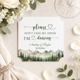 Porta-copo De Papel Montanhas Pinhos Não Leve Meu Bebida Casamento