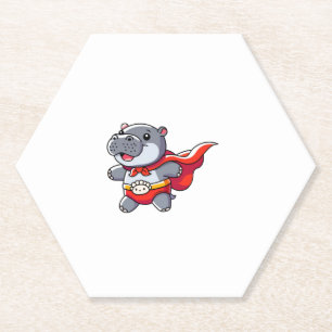 Porta-copo De Papel Moo Deng Baby Hippo Super-Herói Crianças Bonitas D