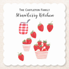 Porta-copo De Papel Morango Cozinha Fresca de Frutas de Verão