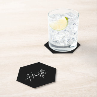 Porta-copo De Papel Motivational Paper Coasters - Hustle Quote