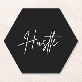 Porta-copo De Papel Motivational Paper Coasters - Hustle Quote