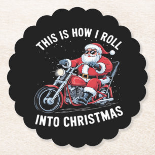 Porta-copo De Papel Motocicleta Moto de Papai Noel Natal Essencial