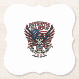 Porta-copo De Papel Motociclista Patriota Caveira Moto Estrada Liberda