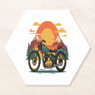 Porta-copo De Papel Motomotocicleta Retro Vintage Sunset