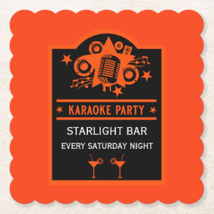 Porta-copo De Papel Muro de Promoção do Karaoke