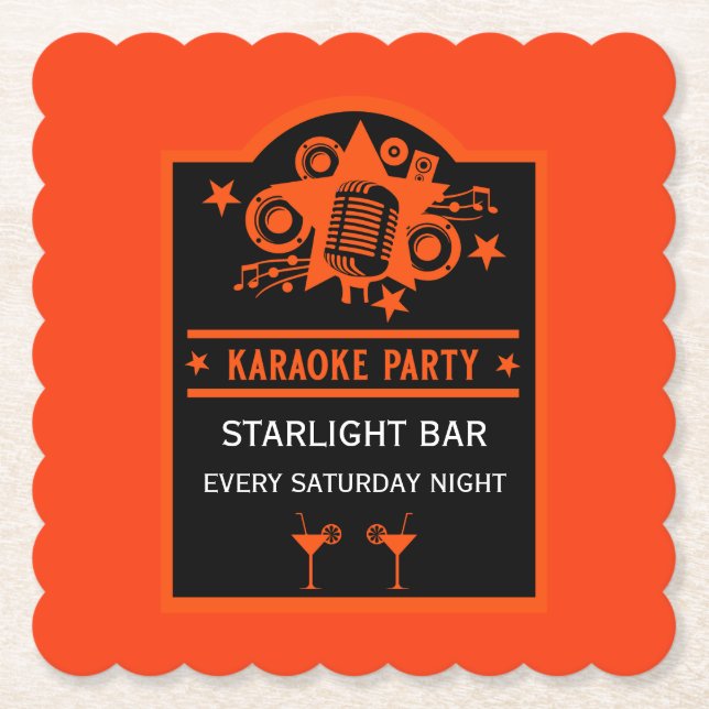 Porta-copo De Papel Muro de Promoção do Karaoke (Frente)