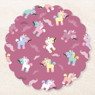 Porta-copo De Papel Mustachio Unicornio