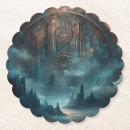 Porta-copo De Papel Mystic Gothic Steampunk - Blue Copper Patina