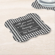 Name Quote. Black & White Houndstooth Bracket