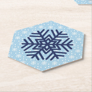 Porta-copo De Papel Natal Absorvente Floco de Neve