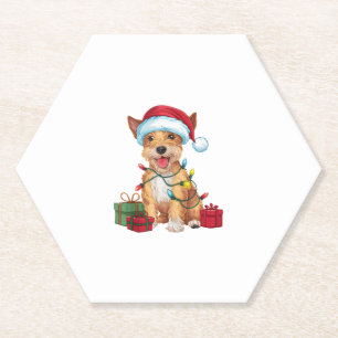 Porta-copo De Papel Natal do Cachorro de Descamação do Papai Noel Terr