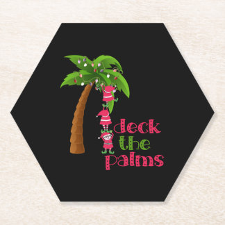 PORTA-COPO DE PAPEL NATAL DO PRAIA, SANTAS ELVES PALM