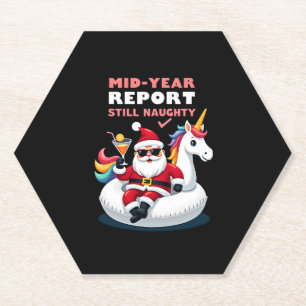 Porta-copo De Papel Natal Em Julho Papai Noel no Flutuador de Piscina