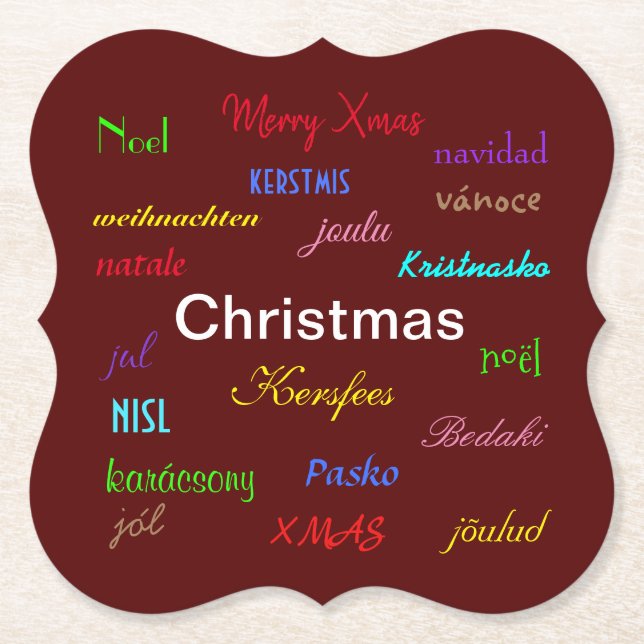 Porta-copo De Papel Natal em volta do mundo moderno reino (Frente)