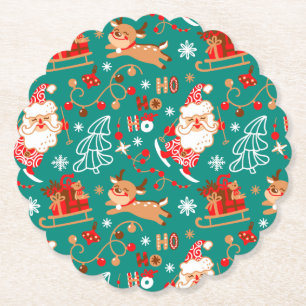 Porta-copo De Papel Natal Festivo Papai Noel e Rena