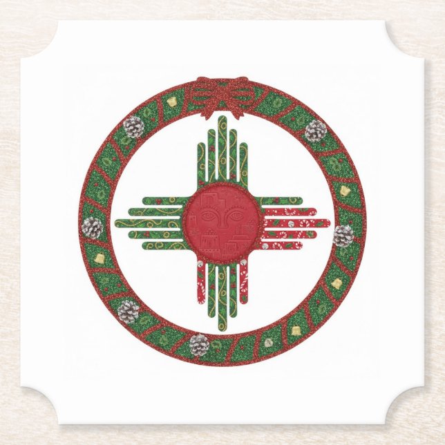 Porta-copo De Papel Natal no Novo México  (Frente)
