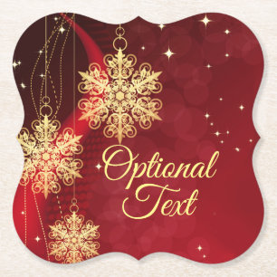 Porta-copo De Papel Natal Personalizado do Floco de Neve Vermelho e Do